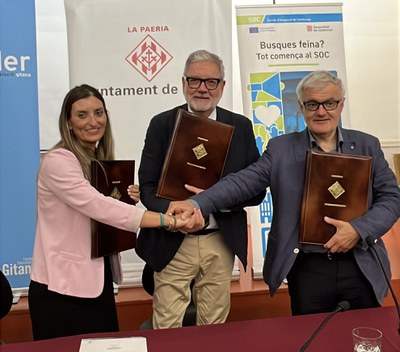 Conveni de col·laboració entre la Fundación Secretariado Gitano, la Paeria i el SOC per desplegar actuacions per inserir laboralment població gitana..