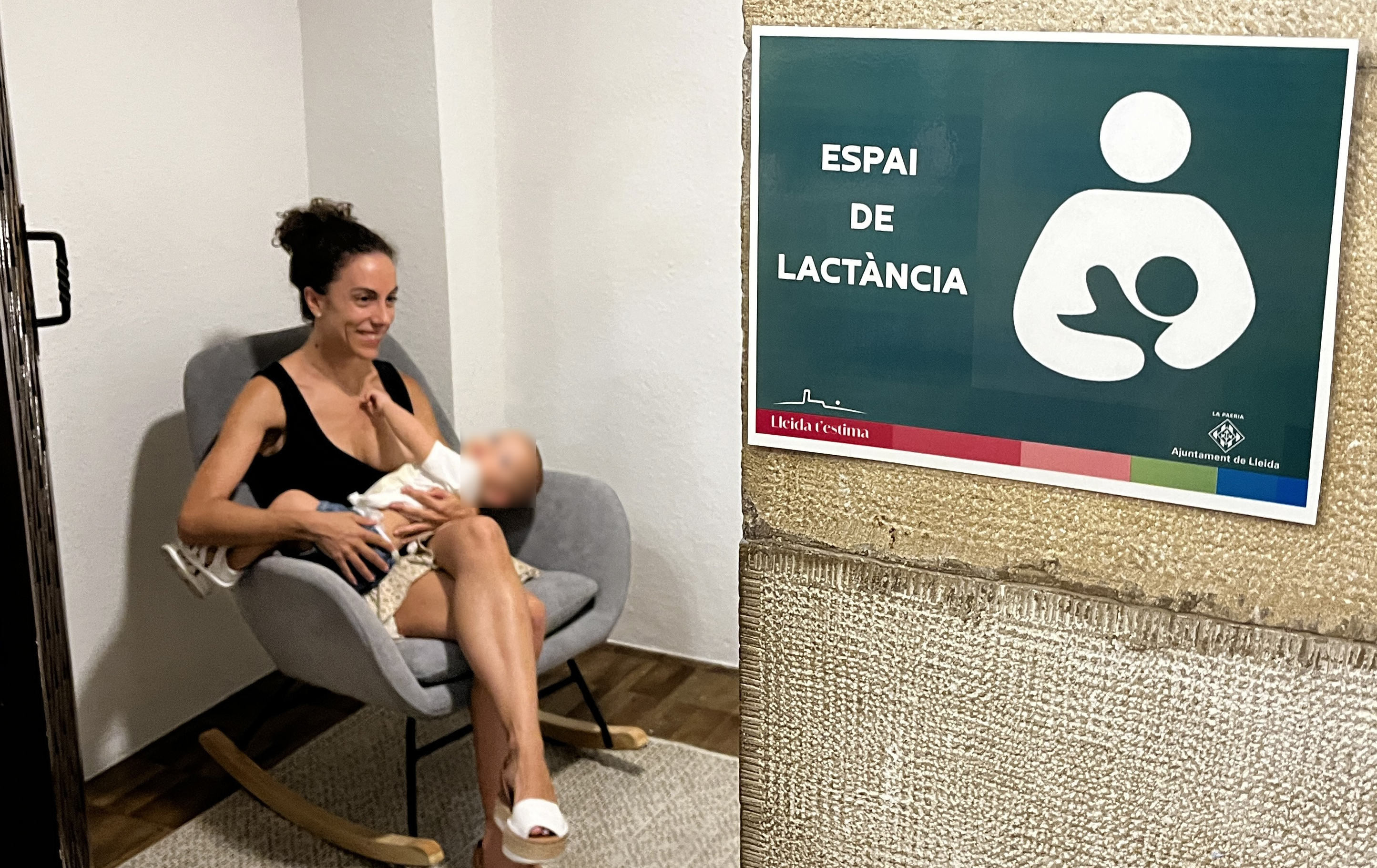 La Noemí i el Martí han estat els primers en utilitzar el nou Espai de Lactància de la Paeria.