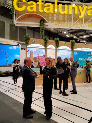 La presidenta de Turisme de Lleida, Pilar Bosch, amb el director de l'Agència Catalana de Turisme, Patrick Torrent.