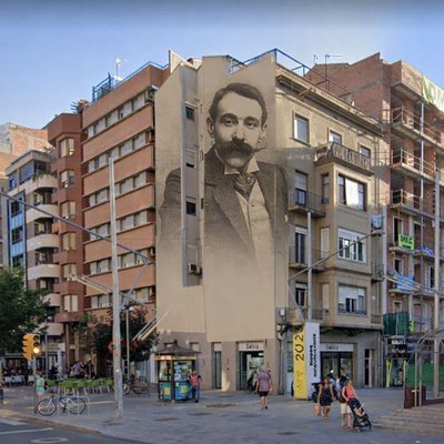 Imatge del mural que es farà a la plaça Ricard Viñes per preservar la memòria del pianista.