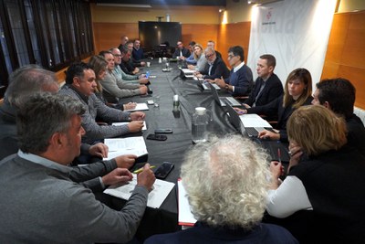 La reunió de treball de la Mancomunitat, aquest matí a la Paeria.