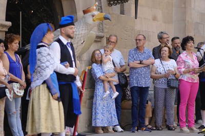 La sortida de l’Àliga de Lleida del Palau de la Paeria.