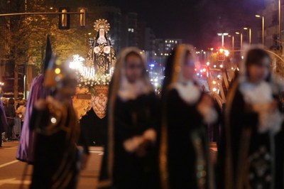 La Processó dels Dolors és una de les més multitudinàries de la Setmana Santa lleidatana..