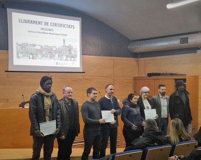 Moment de lliurament dels certificats.