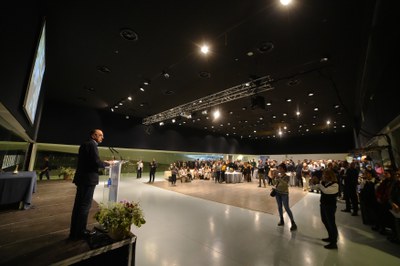 Un moment de la intervenció del paer en cap.
