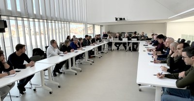 Reunió de la Mesa general de negociació de les condicions comunes del personal funcionari i laboral de l’Ajuntament de Lleida, aquest dimecres, al Museu Morera.