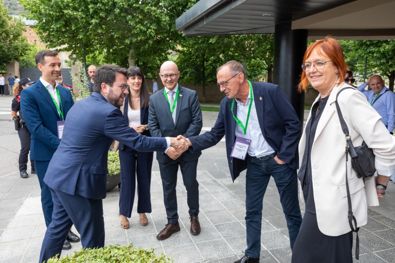 El president de la Generalitat, Pere Aragonès, ha participat en la inauguració de la 34a Trobada Empresarial al Pirineu.