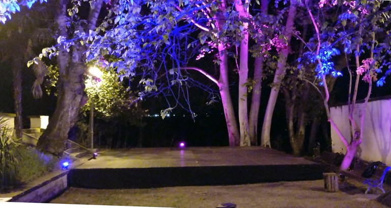 L'escenari on aquest cap de setmana actuaran en el marc del festival L'Art a l'Horta.