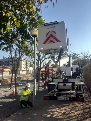La revisió dels fanals, a càrrec de la concessionària LleidaLlum.