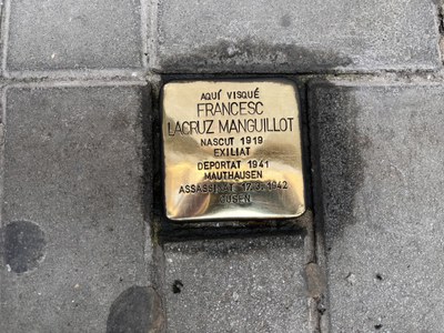 Una de les llambordes que s'han netejat.