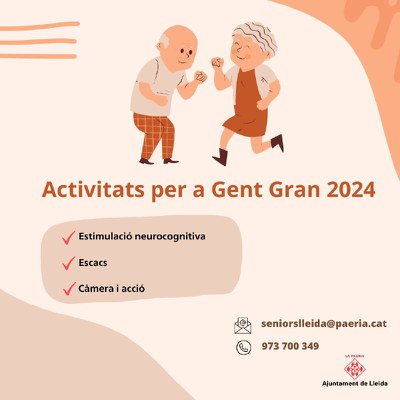 L’Ajuntament de Lleida ofereix tres noves activitats per a les persones grans de la ciutat.