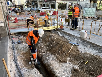 Obres al carrer Pi i Margall.