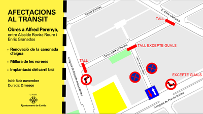 Plànol amb els desviaments de trànsit.