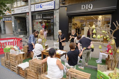 Imatge d'un dels espais habilitats per a realitzar el Parking Day..