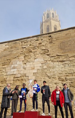 Aquesta és la imatge del pòdium masculí amb Bellostas, Lammin i Bendada.