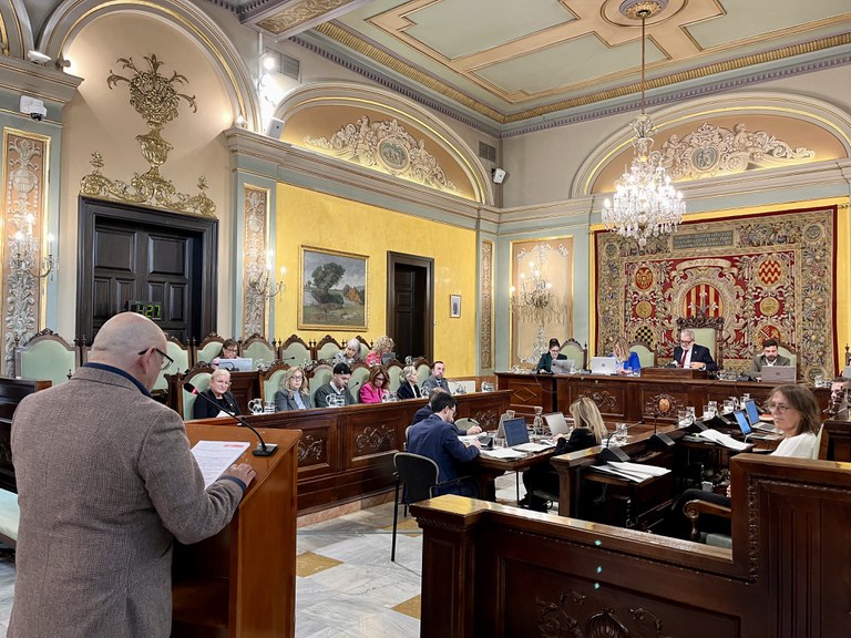 Ramon Moreno d'UGT Terres de Lleida, durant el Ple Ordinari d'octubre