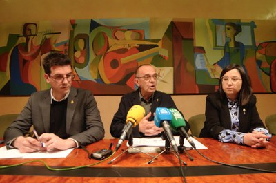 Roda de premsa per explicar la reunió informativa sobre el polígon Torreblanca-Quatre Pilans que s'ha mantingut amb la Cambra de Comerç, Asotrans, la FAV i les AV de Magraners i Quatre Pilans