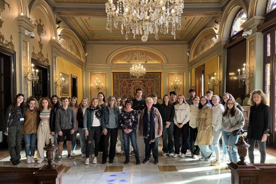 Visita a la Paeria d’un grup d’alumnes alemanys d’intercanvi amb l’institut Montsuar..