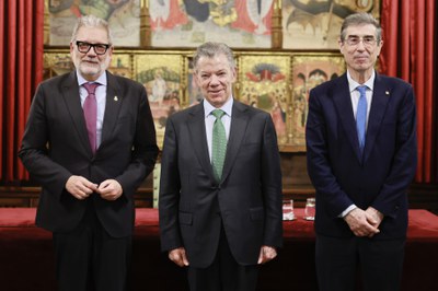 Larrosa, Santos i el rector de la UdL, Jaume Puy.