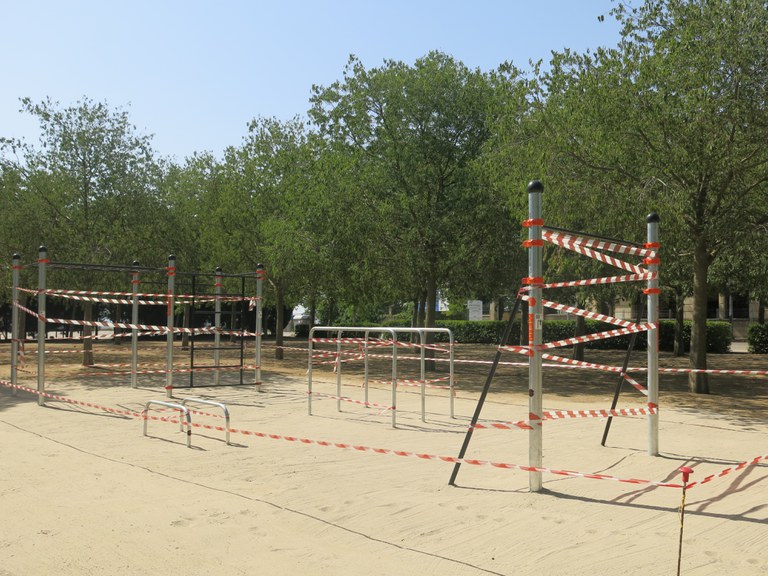 Imatge del parc de Calistènia ubicat al Turó de Gardeny