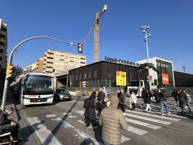 Aquest diumenge es retirarà la grua de les obres de l'estació d'autobusos