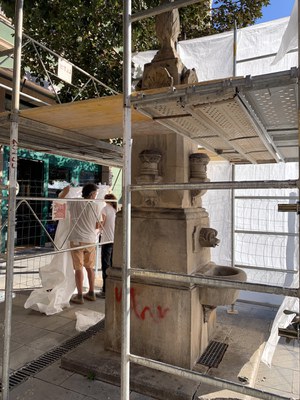 La font ha patit vandalisme amb algunes pintades.