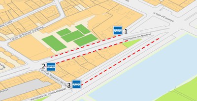 Els estacionaments d'autocars per garantir la circulació de totes les línies..