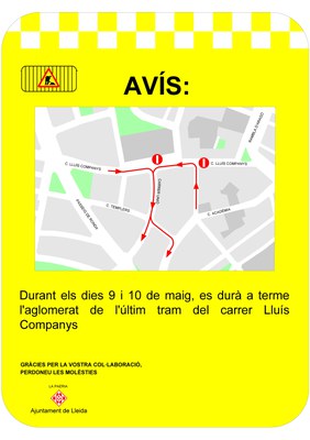 Talls per l'arranjament de l'aglomerat de l'últim tram del carrer Lluís Companys.