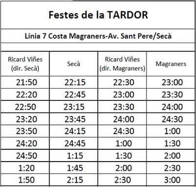 S’ampliarà l’horari de la línia L7 que va Magraners-Secà.