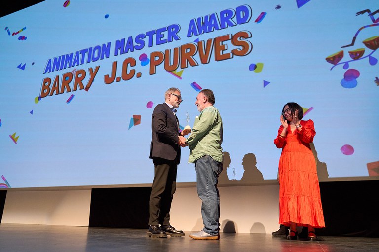 Lliurament del Premi Animation Master a Barry J.C. Purves a l'Animac 2024.