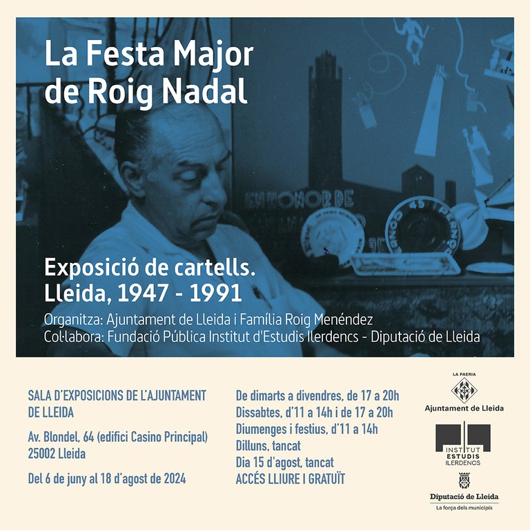 Cartell de l'exposició “La Festa Major de Roig Nadal. Exposició de cartells. Lleida, 1947-1991"