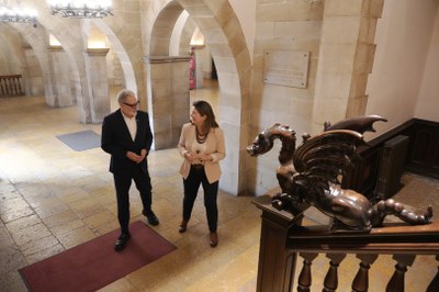 L'alcalde Fèlix Larrosa ha rebut la síndica del Conselh Generau d'Aran, Maria Vergés..