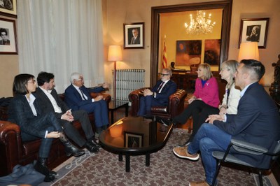 Un altre moment de la recepció al conseller Balcells.