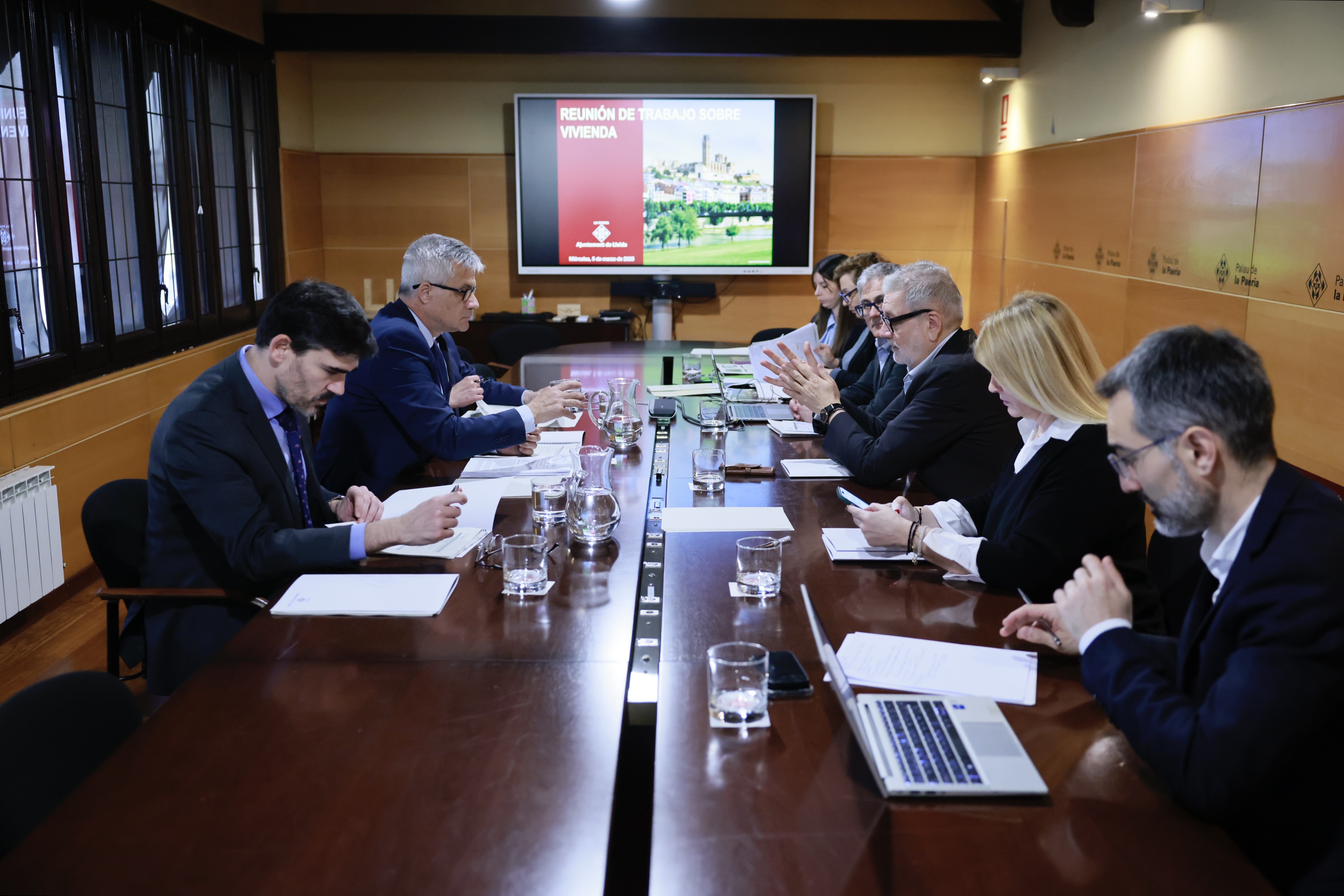 Reunió de treball, aquest dimecres al matí, a la Paeria, sobre l'habitatge a Lleida.
