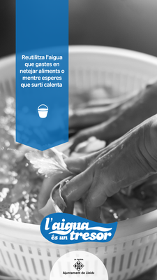 Reutilitza l'aigua que gastes en netejar aliments o mentre esperes que surti calenta.