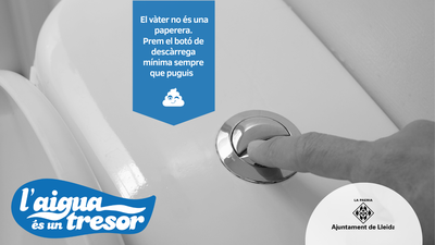 El vàter no és una paperera. Prem el botó de descàrrega mínima sempre que puguis.