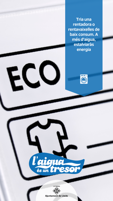 Tria una rentadora o rentavaixelles de baix consum. A més d'aigua, estalviaràs energia.