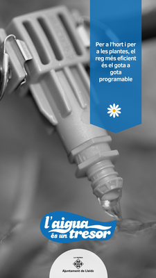 Per a l'hort i per a les plantes, el reg més eficient és el gota a gota programable.