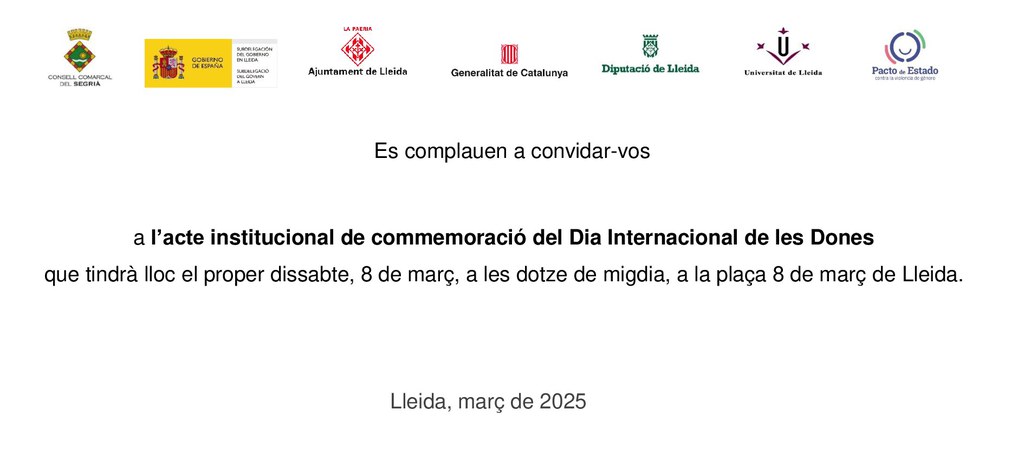 Acte institucional de commemoració del Dia Internacional de les Dones.