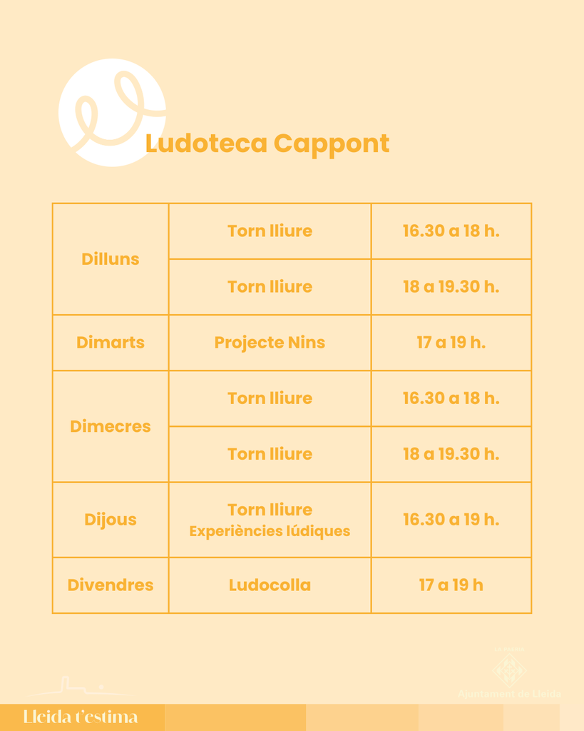 Horari Ludoteca Cappont.
