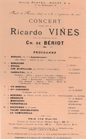 Programa del seu debut a la Sala Pleyel de París. Fons Ricard Viñes de la UdL.