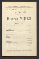 Programa de concert a la Sala Érard de París.  Fons Ricard Viñes de la UdL