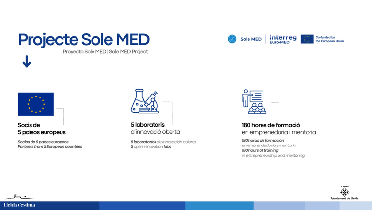 Socis de 5 països europeus. 5 laboratoris d'innovació oberta. 180 hores de formació en emprenedoria i mentoria.