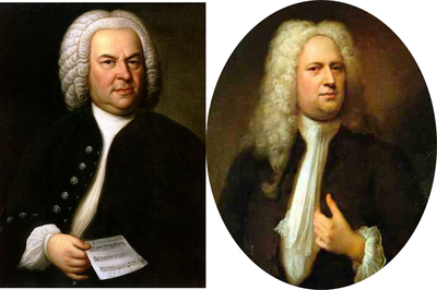 Retratos de Bach y Händel.