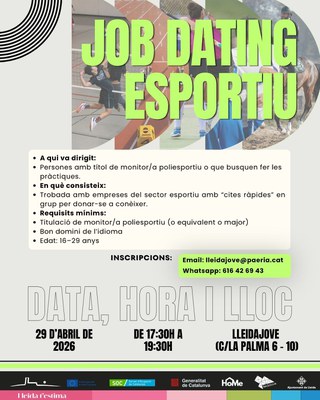 <bound method DexterityContent.Title of <Event at /fs-paeria/paeria/es/actualidad/agenda/job-dating-deportivo>>.