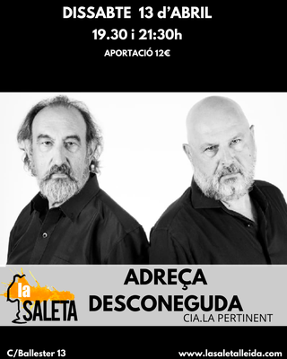 <bound method DexterityContent.Title of <Event at /fs-paeria/paeria/es/actualidad/agenda/teatro-direccion-desconocida>>.