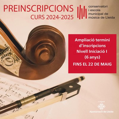 <bound method DexterityContent.Title of <NewsItem at /fs-paeria/paeria/es/actualidad/noticias/el-ayuntamiento-de-lleida-amplia-el-plazo-de-preinscripciones-en-la-escuela-municipal-de-musica-de-lleida>>.