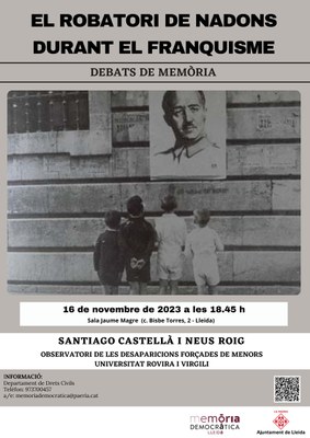 Este nuevo 'Debate de Memoria' se realizará, el próximo día 16 de noviembre, a las 18.45 h, en la Sala Jaume Magre, en la calle Bisbe Torres, 2.