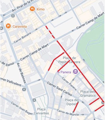 Plano con los cortes de tráfico previstos en el Centro Histórico este fin de semana y hasta el martes.