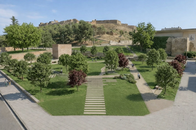 Imagen virtual del futuro parque de la puerta de Sant Martí.